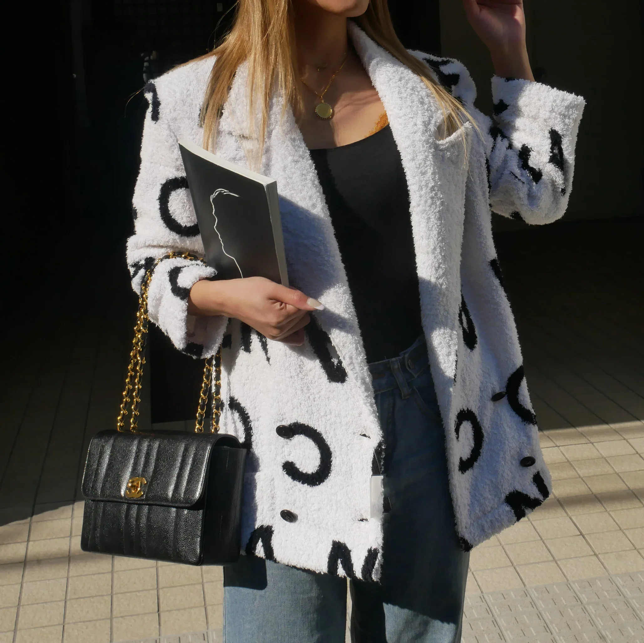 Chanel * Cruise 1993 Terry Cloth Double Breasted Jacket White - Image 2
