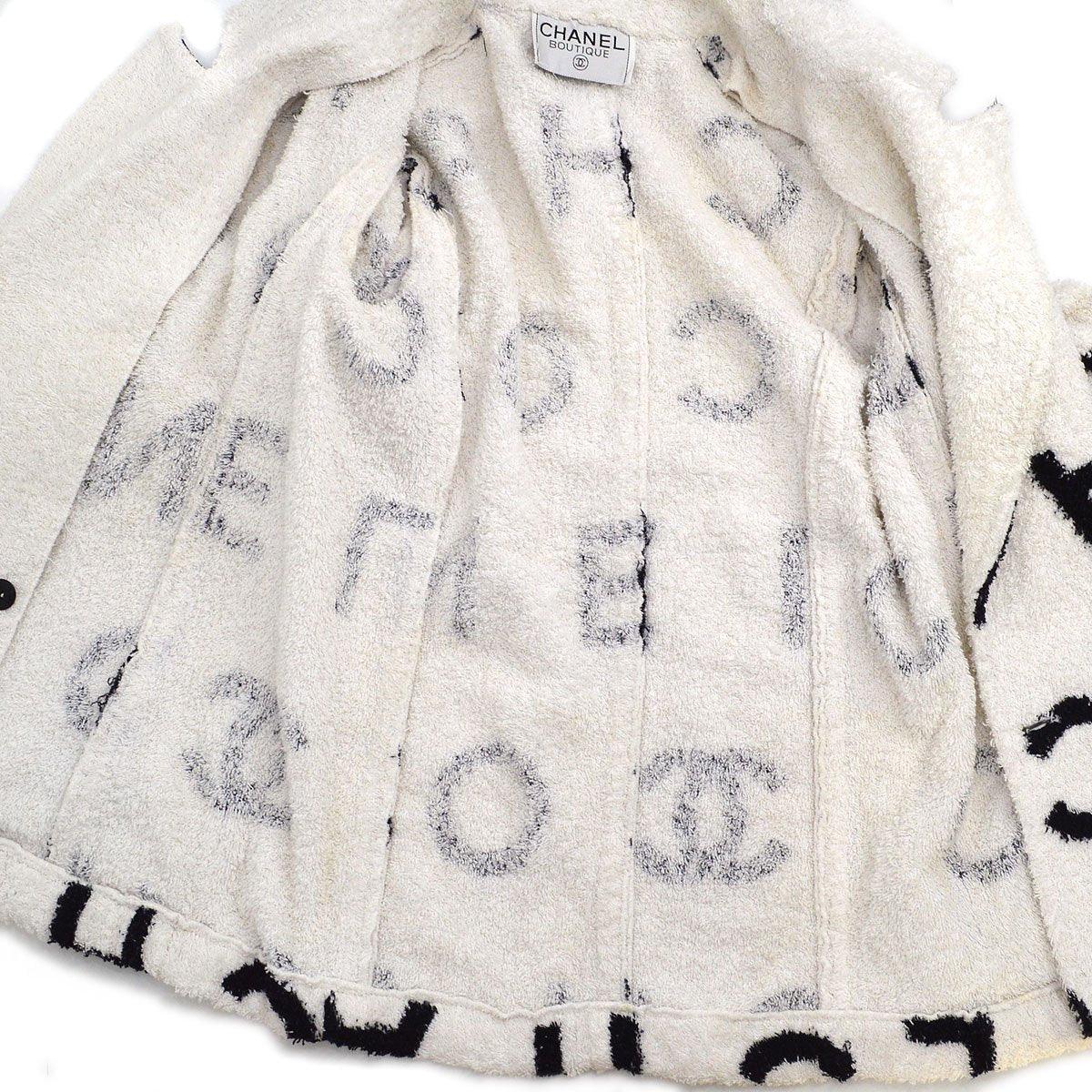 Chanel * Cruise 1993 Terry Cloth Double Breasted Jacket White - Image 9