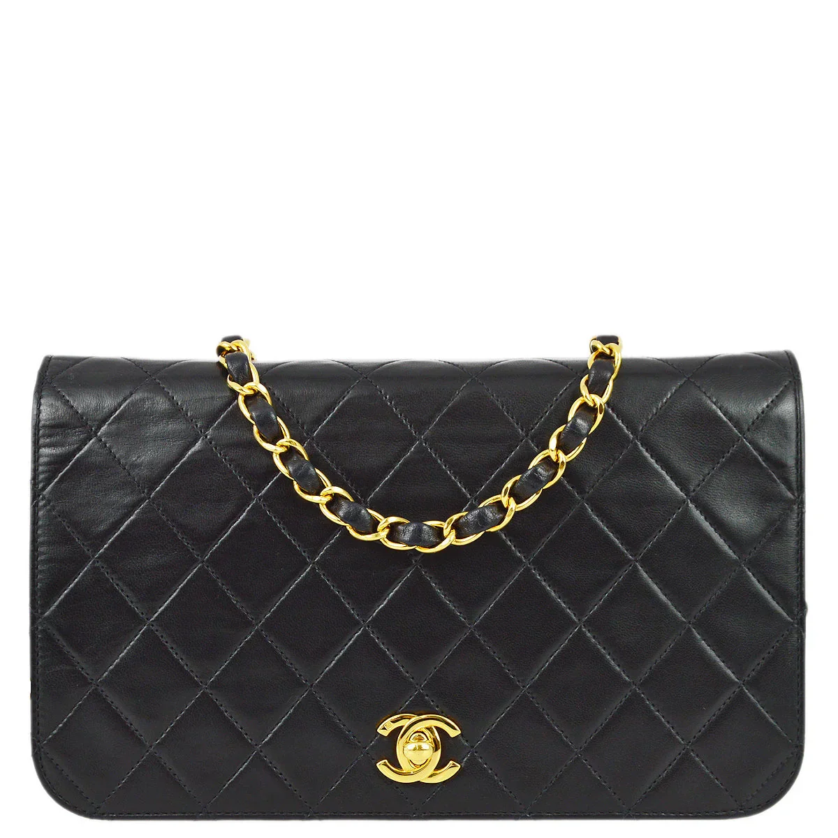 Chanel 2001-2003 Lambskin Small Turnlock Full Flap Bag