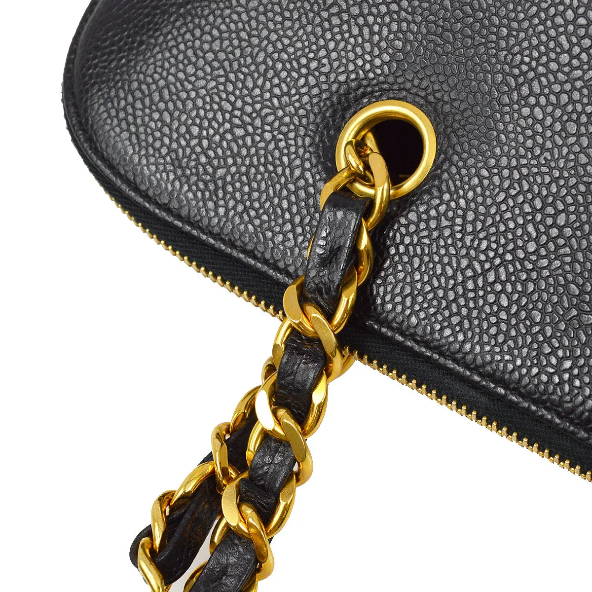 Chanel 1994-1996 Black Caviar Zipper Tote 41 - Image 4