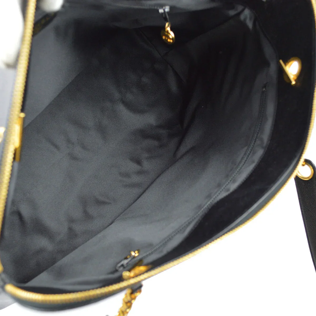Chanel 1994-1996 Black Caviar Zipper Tote 41 - Image 8