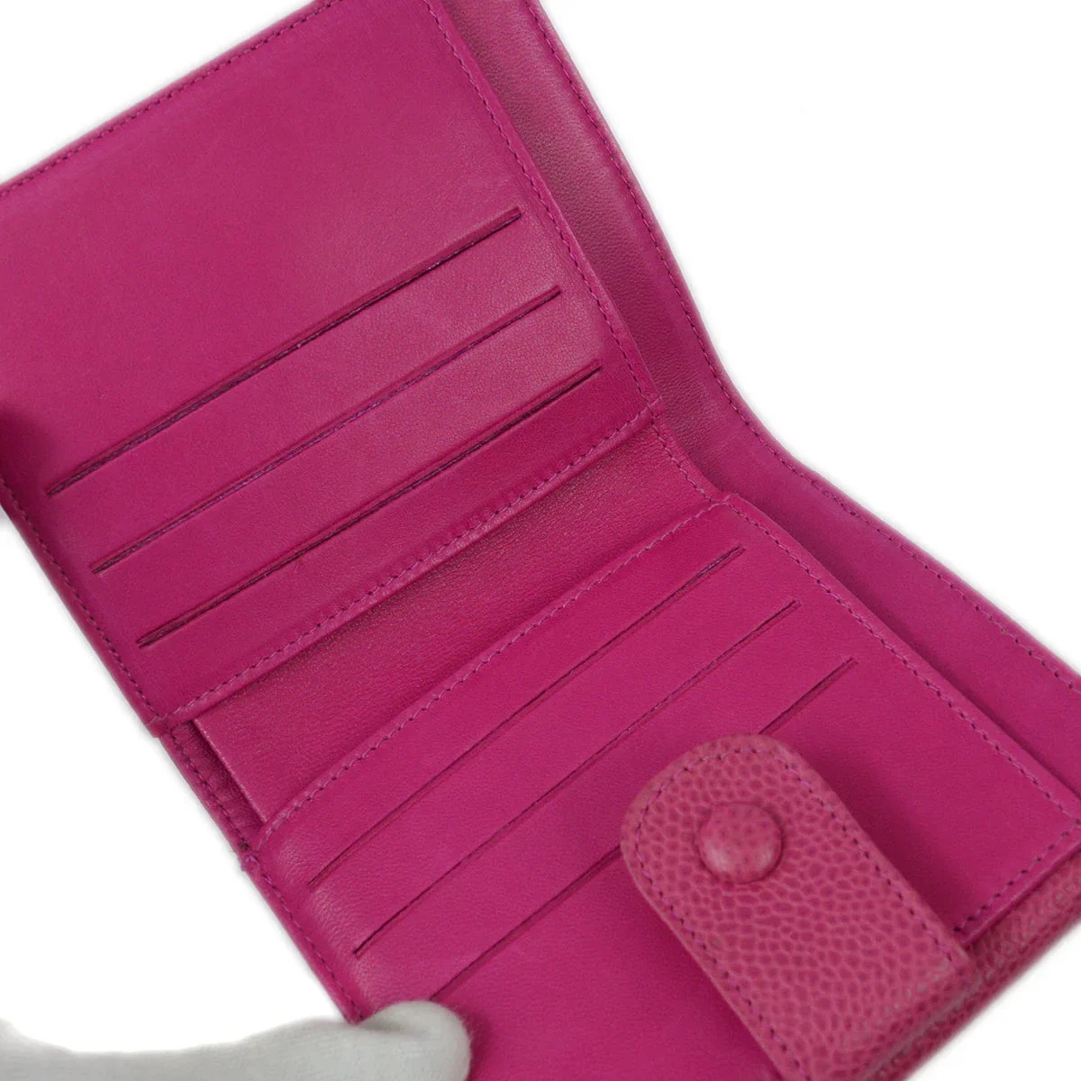 Chanel 1994-1996 Pink Caviar Timeless Bifold Wallet - Image 5