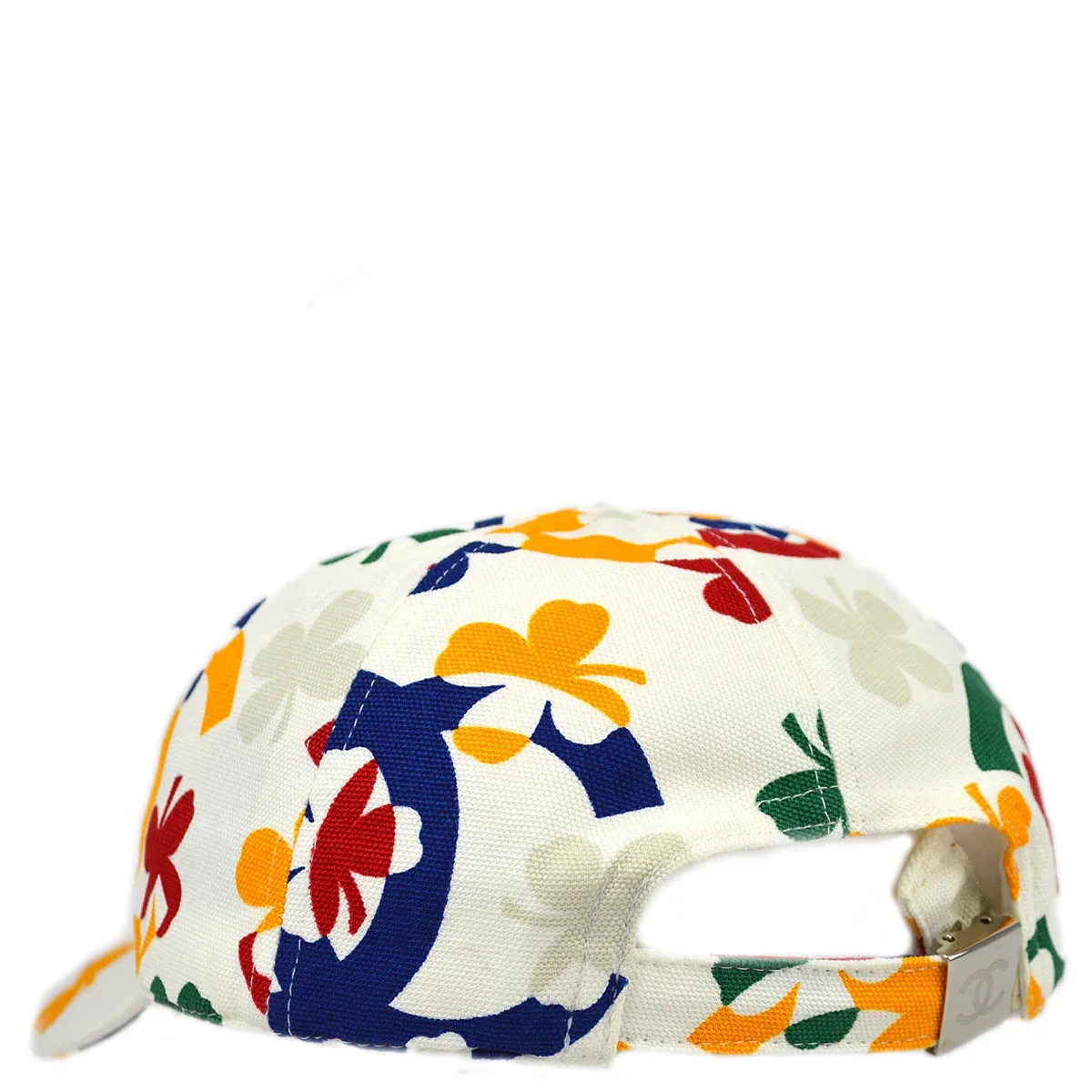 Chanel White Cap Hat Clover Small Good #M - Image 3