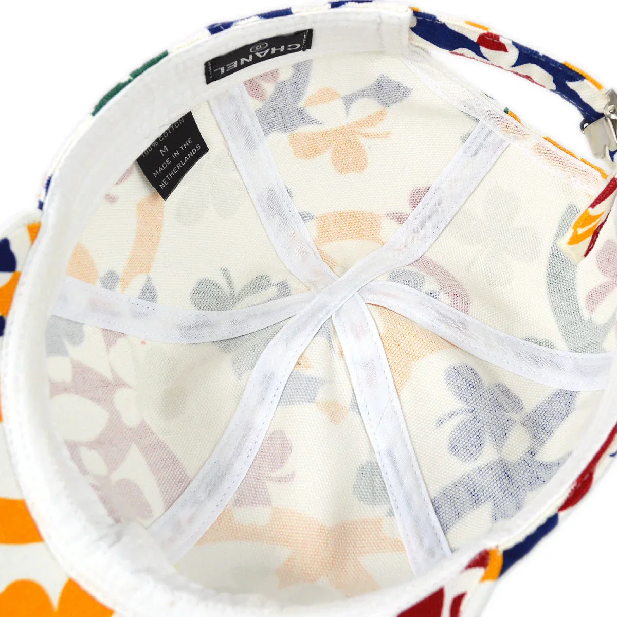 Chanel White Cap Hat Clover Small Good #M - Image 5