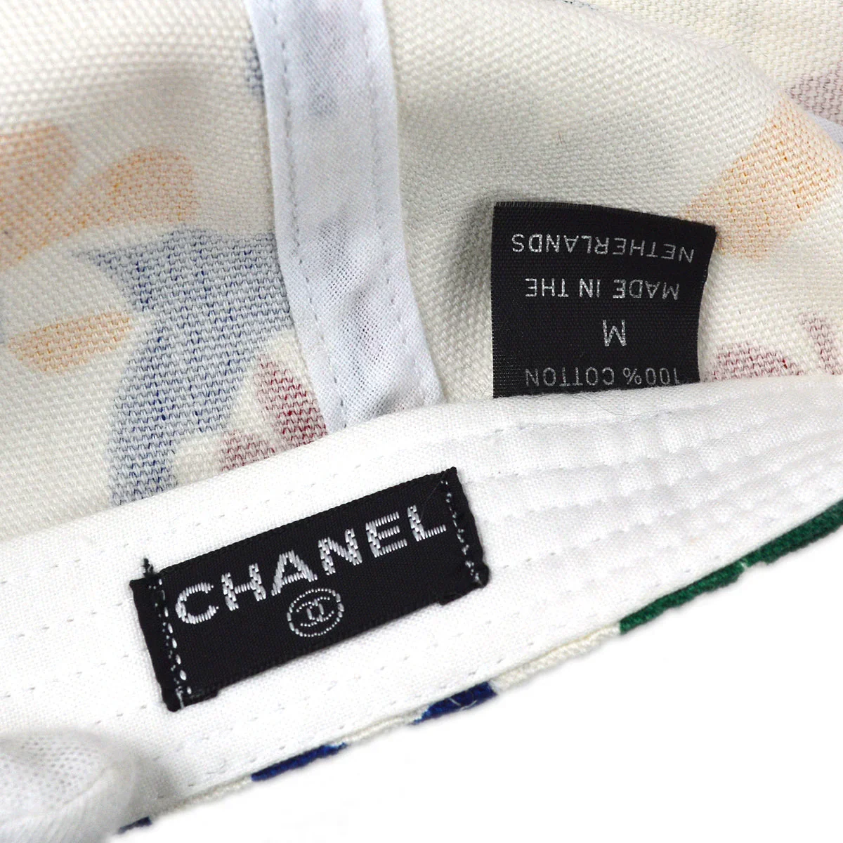 Chanel White Cap Hat Clover Small Good #M - Image 7