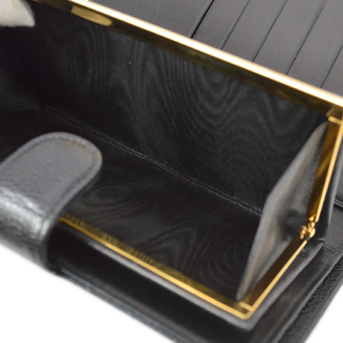 Chanel 1997-1999 Black Caviar Timeless Long Wallet - Image 6