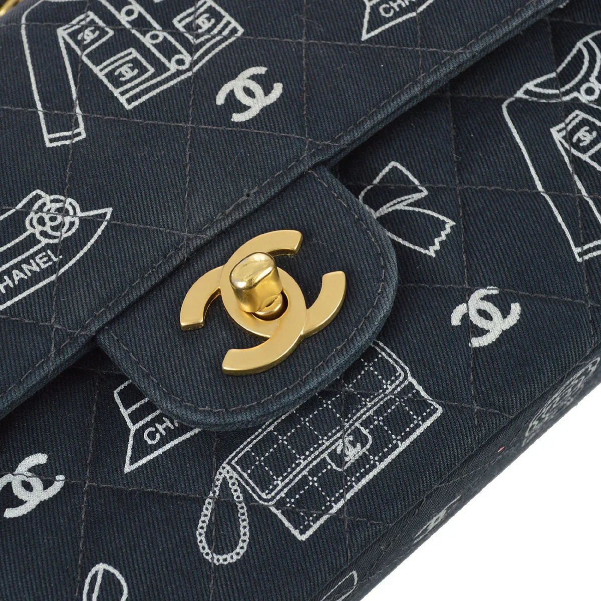 Chanel 2001-2003 Canvas Medium Classic Double Flap Bag - Image 5