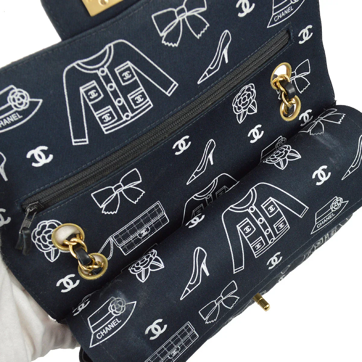 Chanel 2001-2003 Canvas Medium Classic Double Flap Bag - Image 6