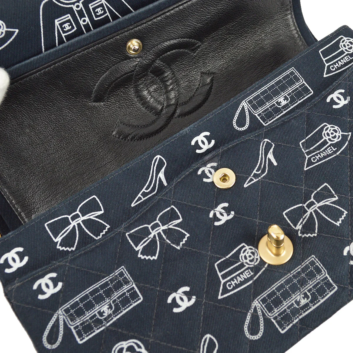 Chanel 2001-2003 Canvas Medium Classic Double Flap Bag - Image 7