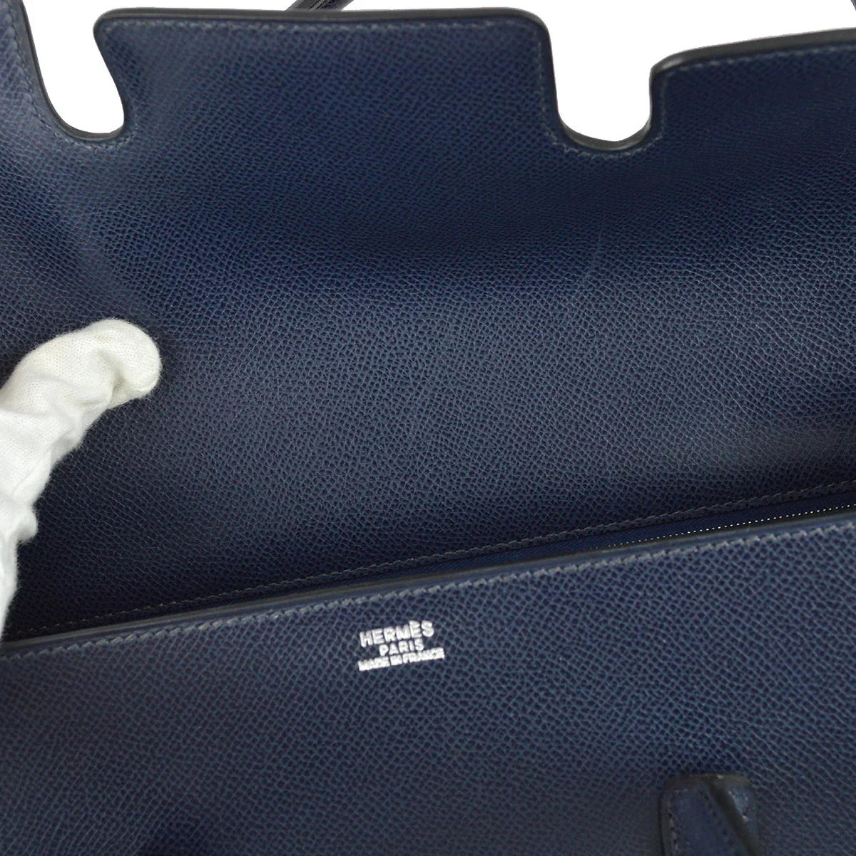 Hermes 2002 Navy Veau Grain Lisse Drag 2 32 - Image 9