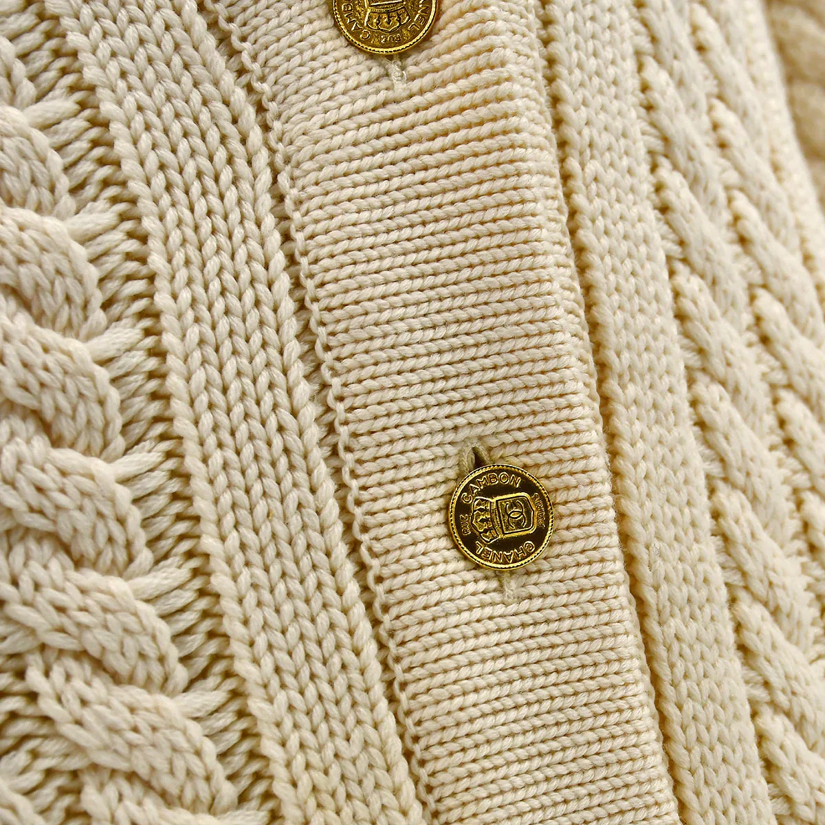 Chanel cable-knit wool long cardigan #38 - Image 4