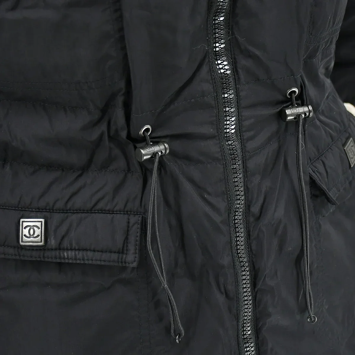 Chanel Sport Line Zip Up Hoodie Jacket Black 07A #38 - Image 5