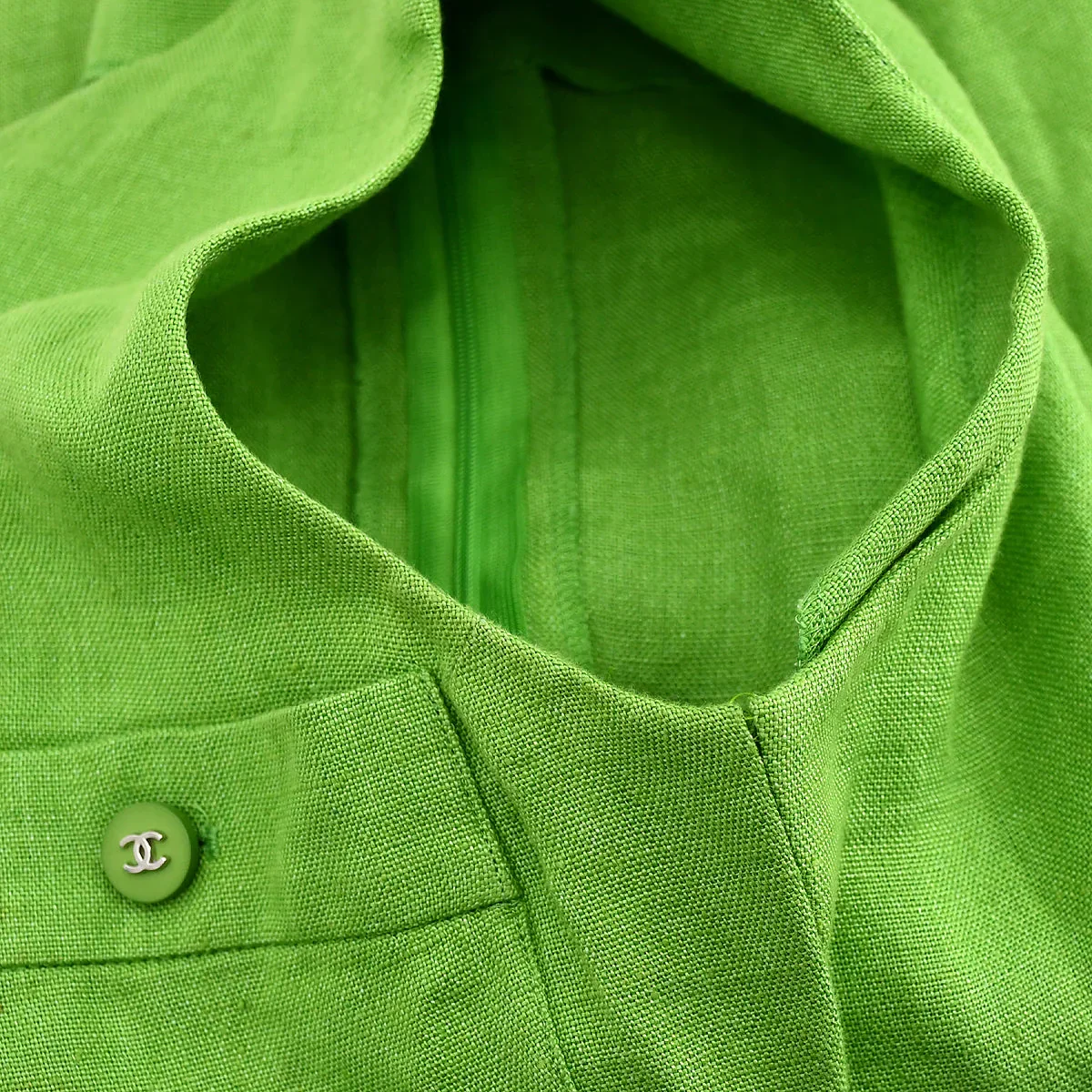 Chanel Sleeveless Dress Green - Image 6