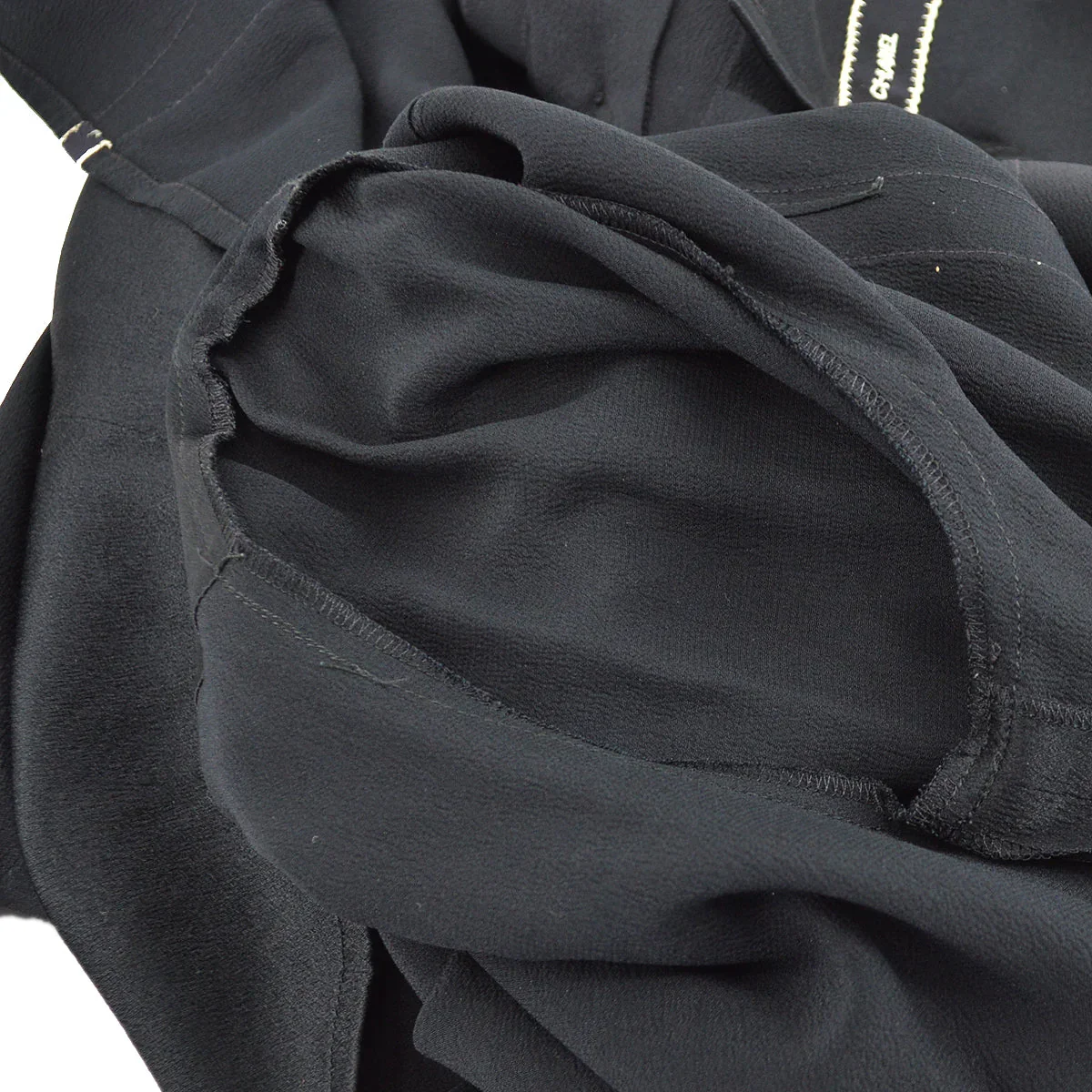 Chanel Ribbon Blouse Shirt Black 94A #36 - Image 8