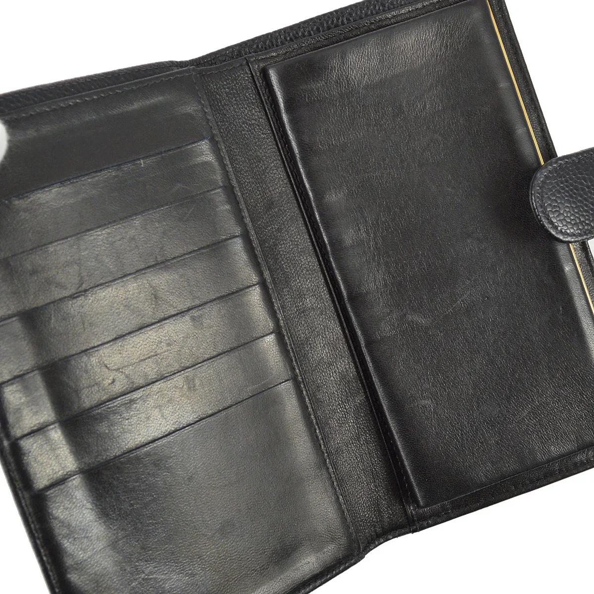 Chanel 2000-2001 Black Caviar Long Wallet Purse - Image 4