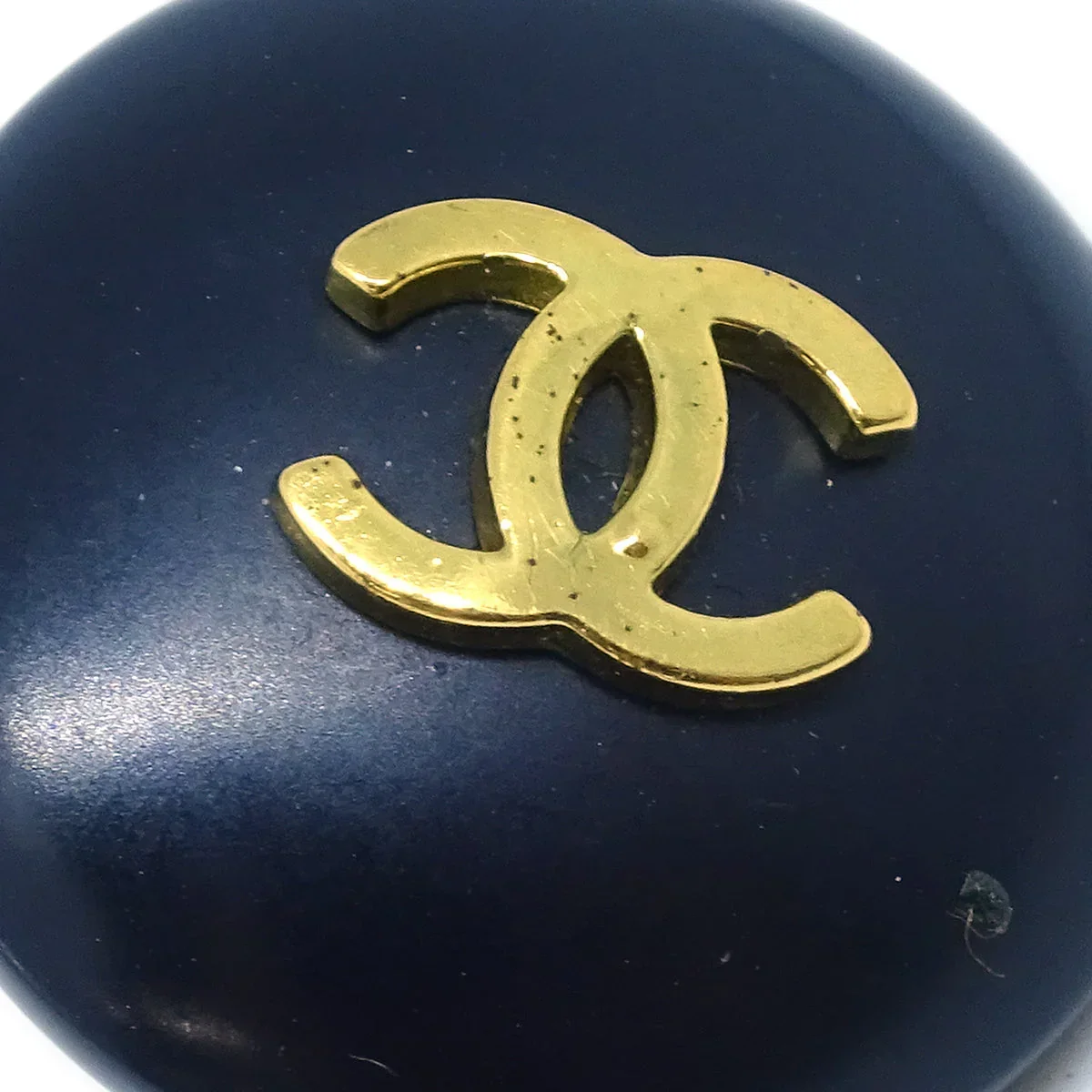 Chanel Button Earrings Clip-On Black 95P - Image 2
