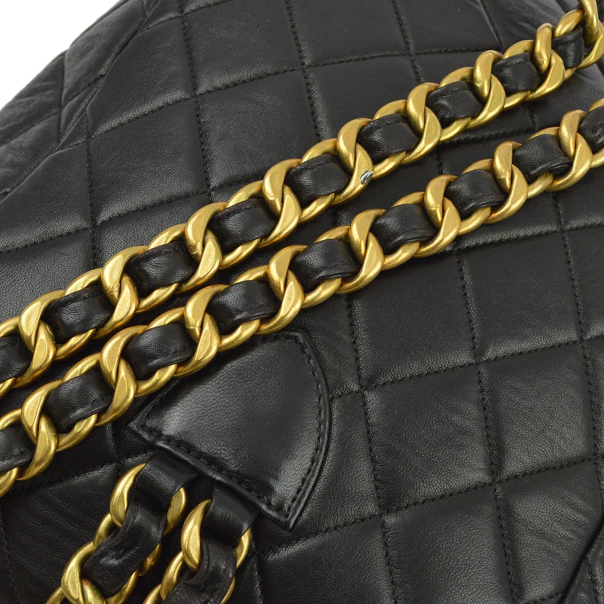 Chanel 1994-1996 Black Lambskin Large Duma Backpack - Image 4