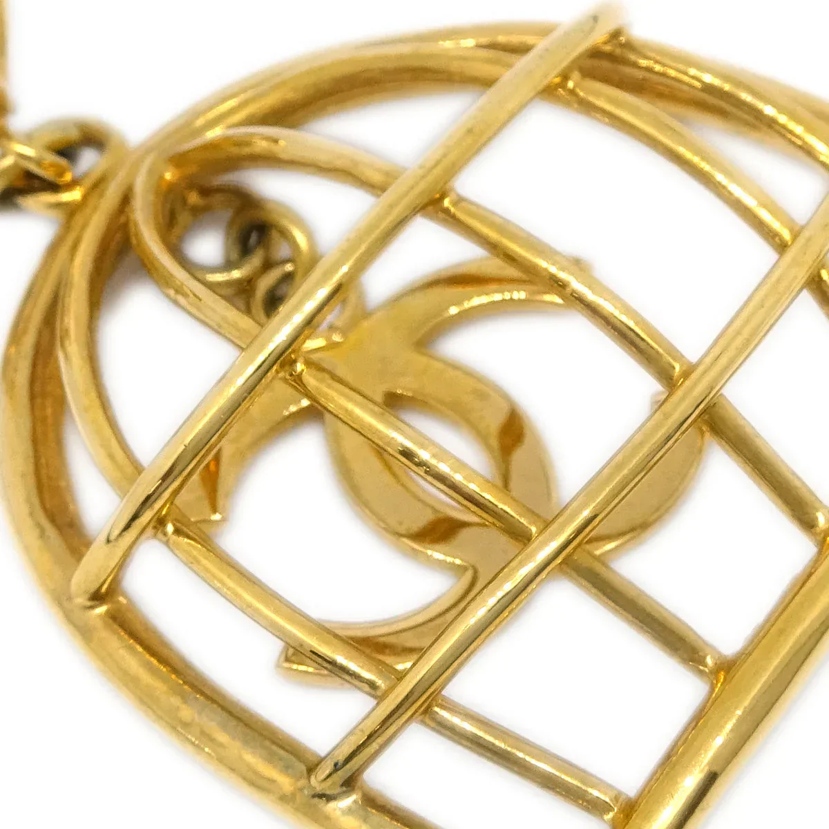 Chanel Gold Birdcage Dangle Earrings Clip-On 93A - Image 2