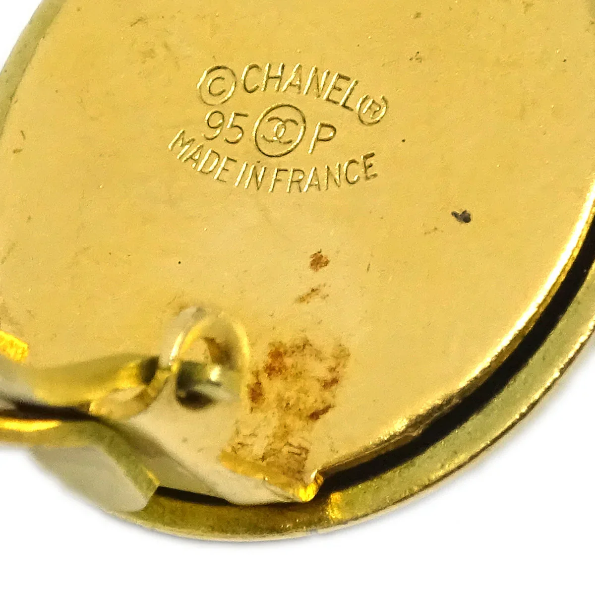 Chanel Gold Button Earrings Clip-On 95P - Image 4