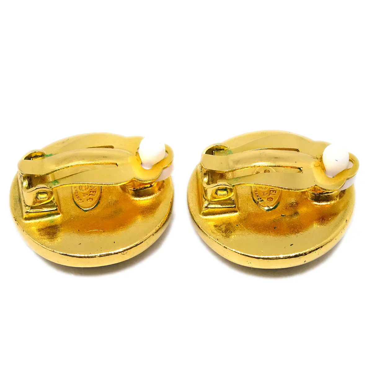 Chanel Button Earrings Clip-On Gold 99A - Image 3