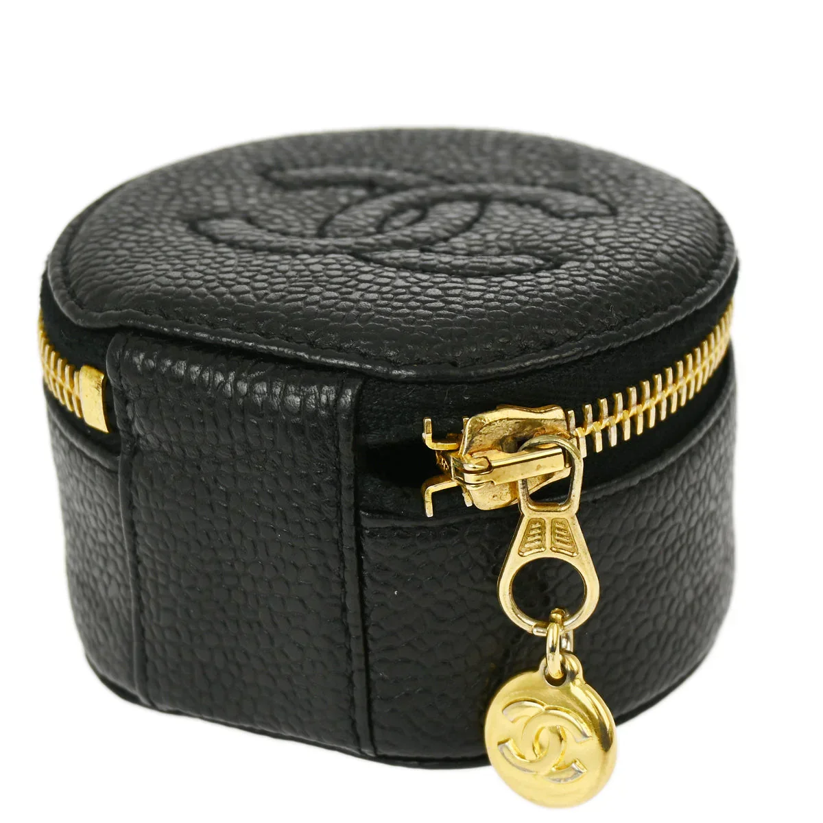 Chanel Black Caviar Jewelry Case Pouch - Image 2