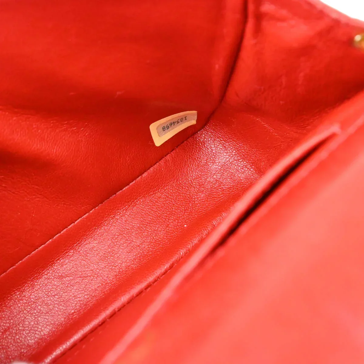 Chanel 1989-1991 Red Lizard Single Flap Shoulder Bag - Image 10