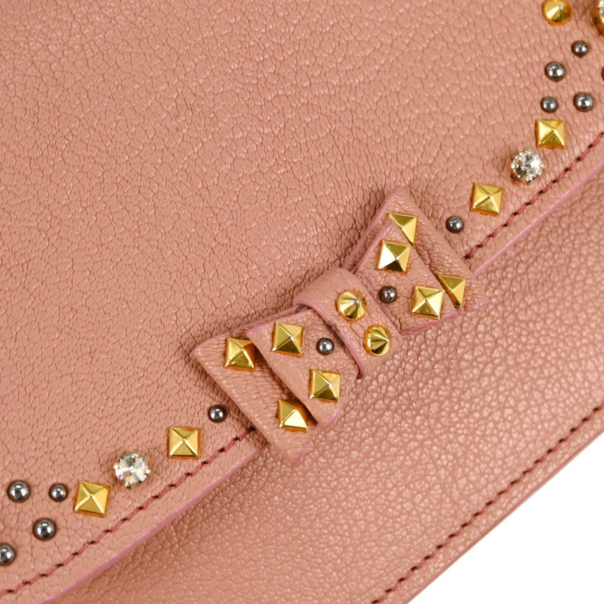 Miu Miu Pink Goatskin Studded Shoulder Bag - Image 5