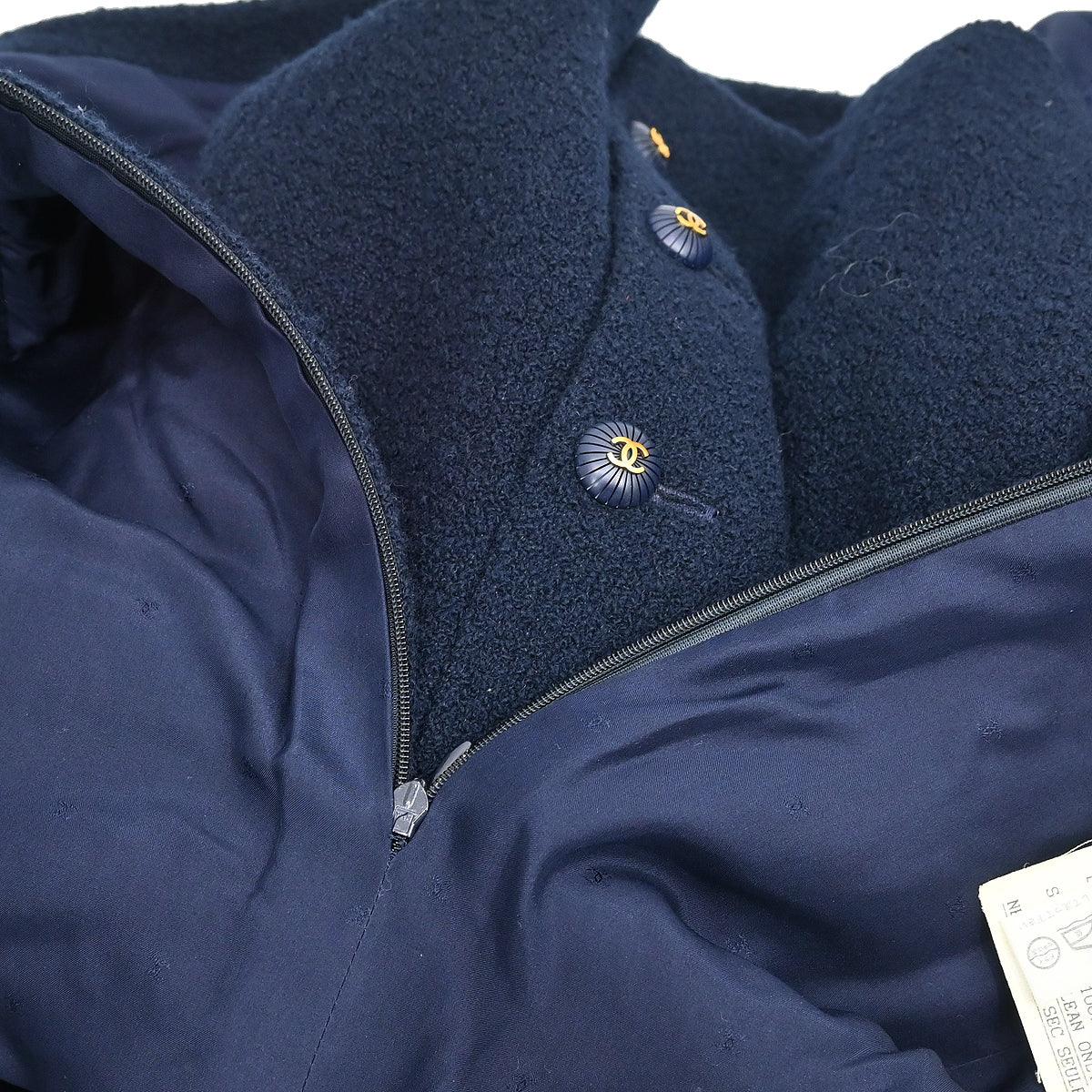 Chanel 1993 Setup Suit Jacket Skirt Navy #40 - Image 4