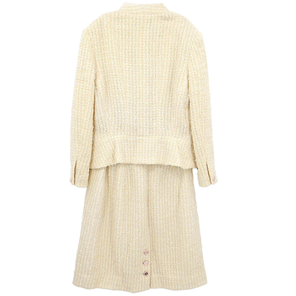 Chanel 1995 Setup Suit Jacket Skirt White #40 - Image 2
