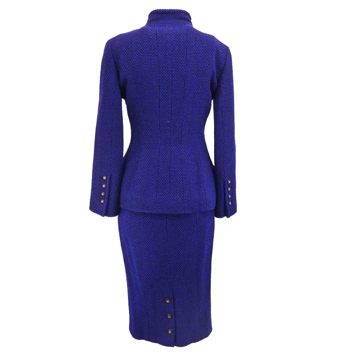 Chanel 1995 Skirt Suit Jacket Navy #40 - Image 2