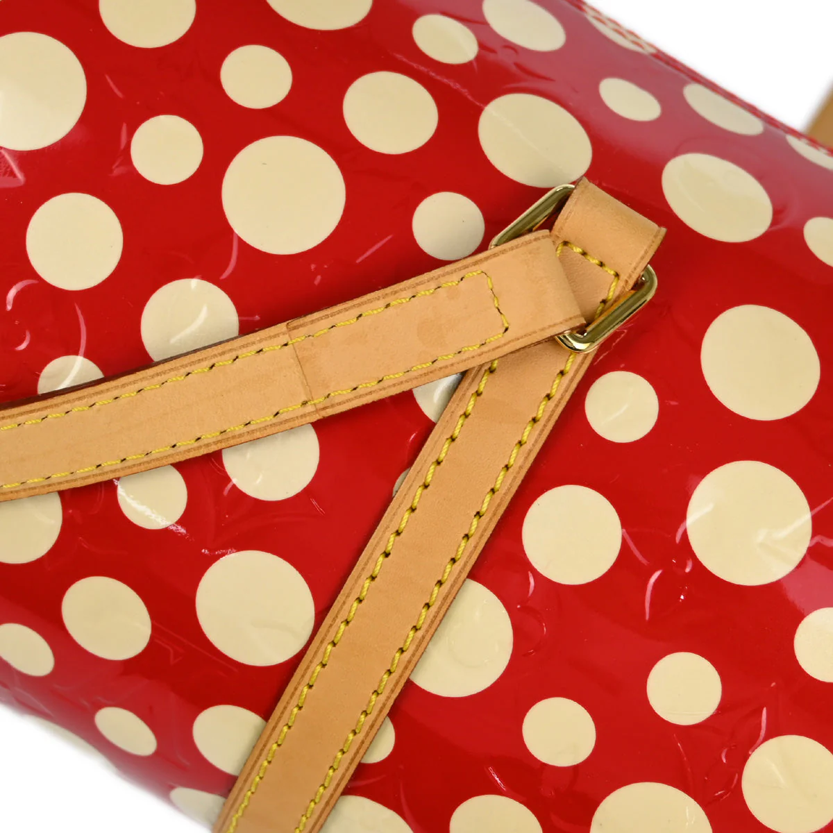 Louis Vuitton Yayoi Kusama 2012 Red Vernis Dot Infinity Papillon Handbag M91425 - Image 7