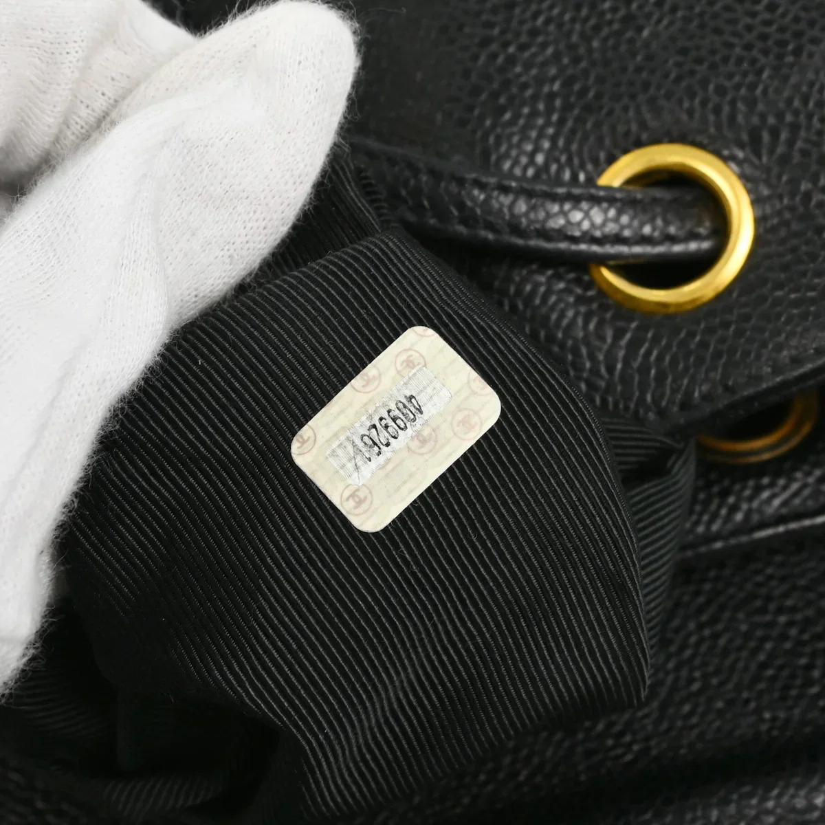 Chanel 1996-1997 Black Caviar Triple CC Backpack - Image 11