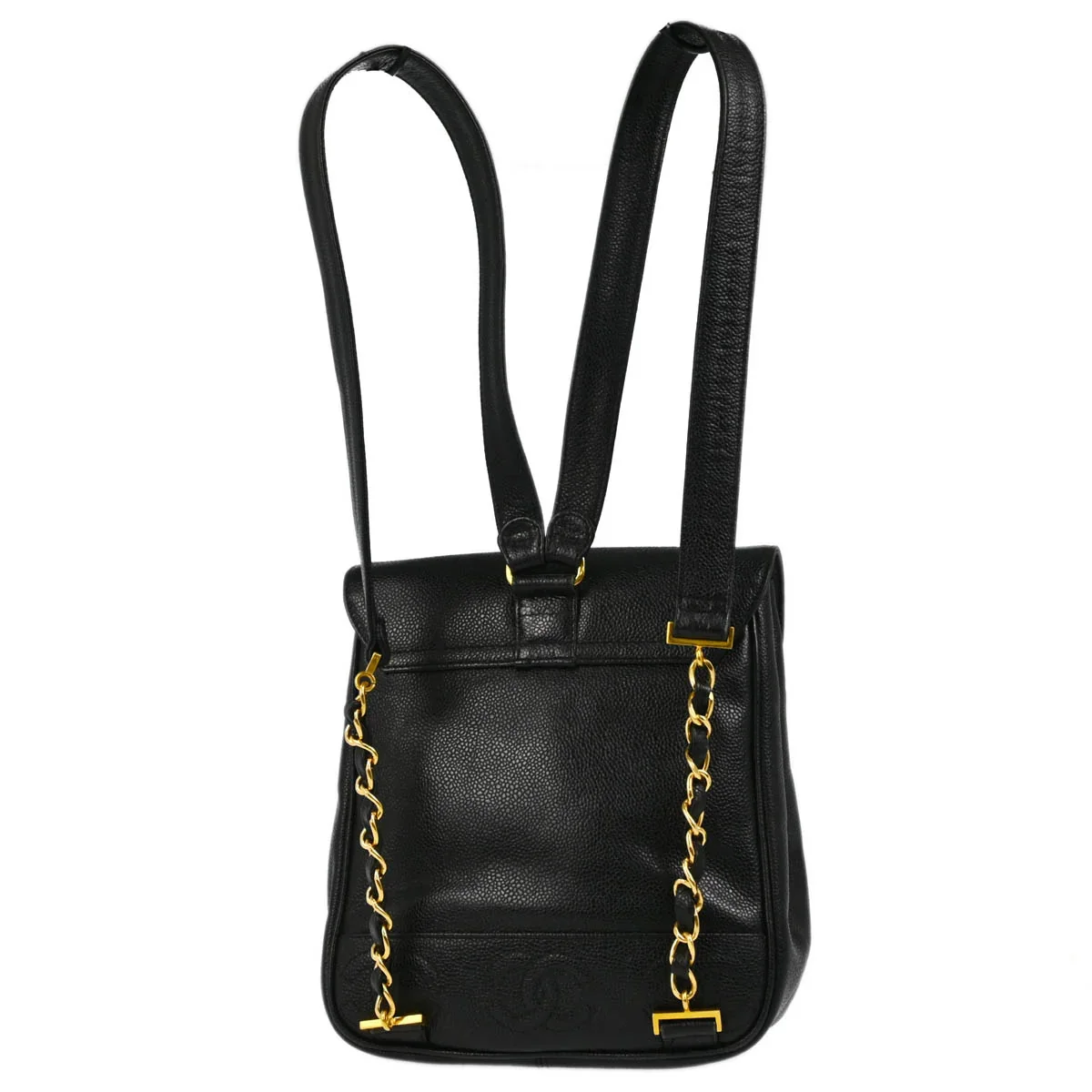 Chanel 1996-1997 Black Caviar Triple CC Backpack - Image 2