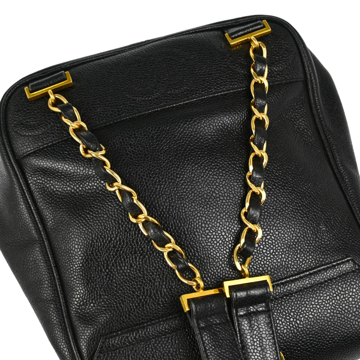 Chanel 1996-1997 Black Caviar Triple CC Backpack - Image 5