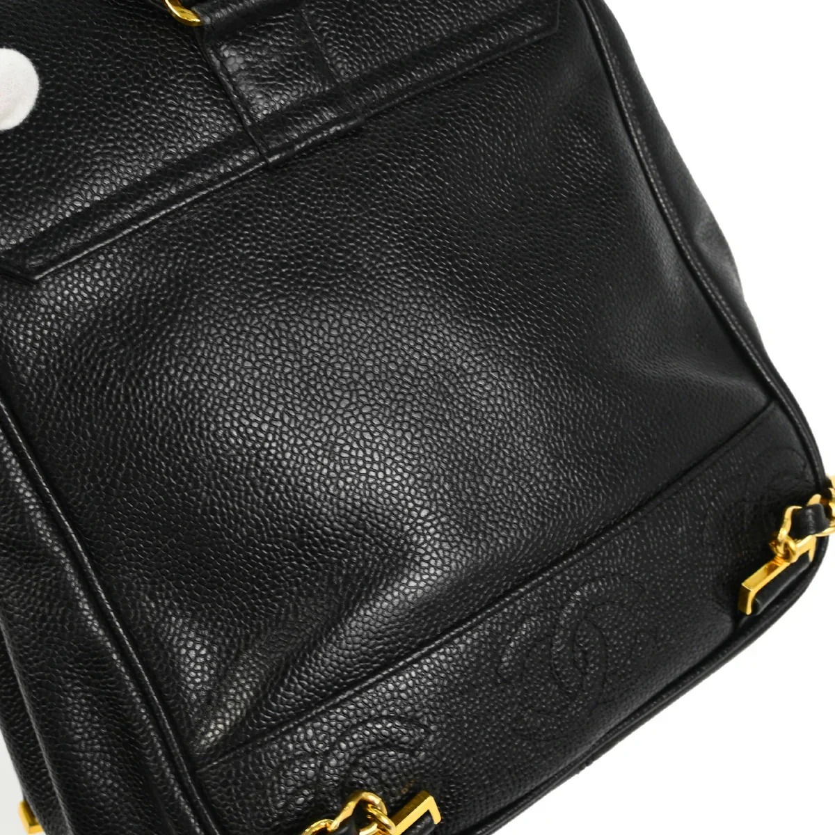 Chanel 1996-1997 Black Caviar Triple CC Backpack - Image 7