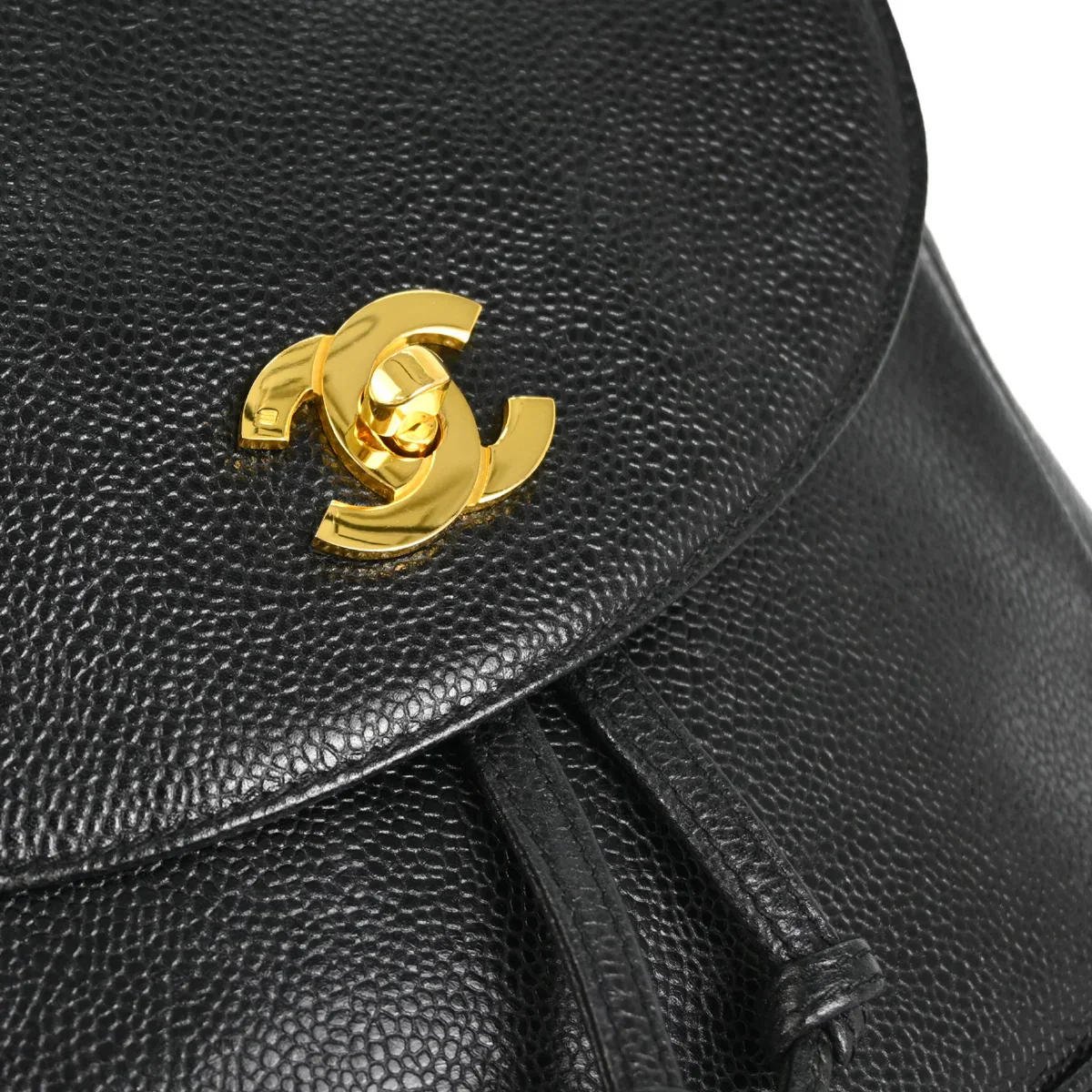 Chanel 1996-1997 Black Caviar Triple CC Backpack - Image 8