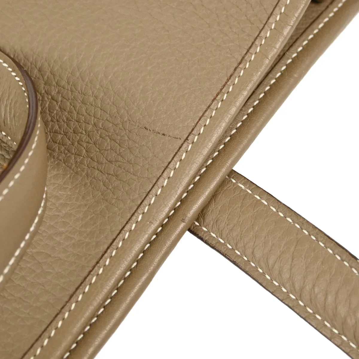 Hermes 2006 Etoupe Taurillon Clemence Victoria Cabas Tote Handbag - Image 10