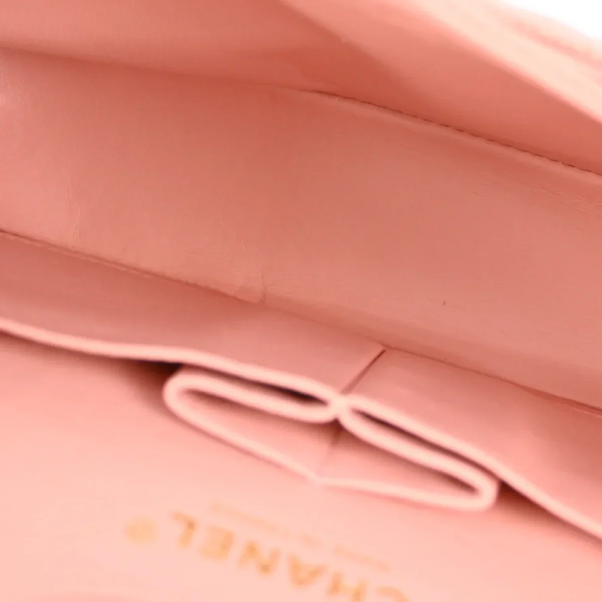 Chanel 2003-2004 Pink Caviar Small Classic Double Flap Shoulder Bag - Image 10