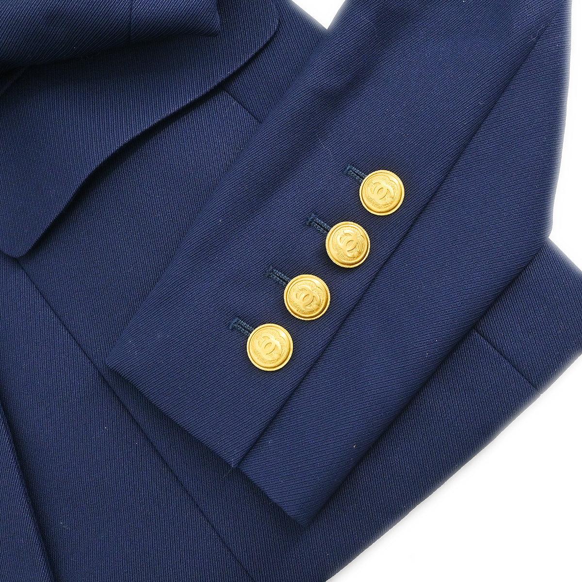 Chanel 1996 Double Breasted Jacket Navy #36 - Image 4
