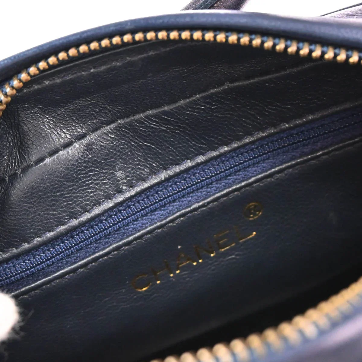 Chanel 1989-1991 Navy Lambskin Fringe Handbag - Image 6