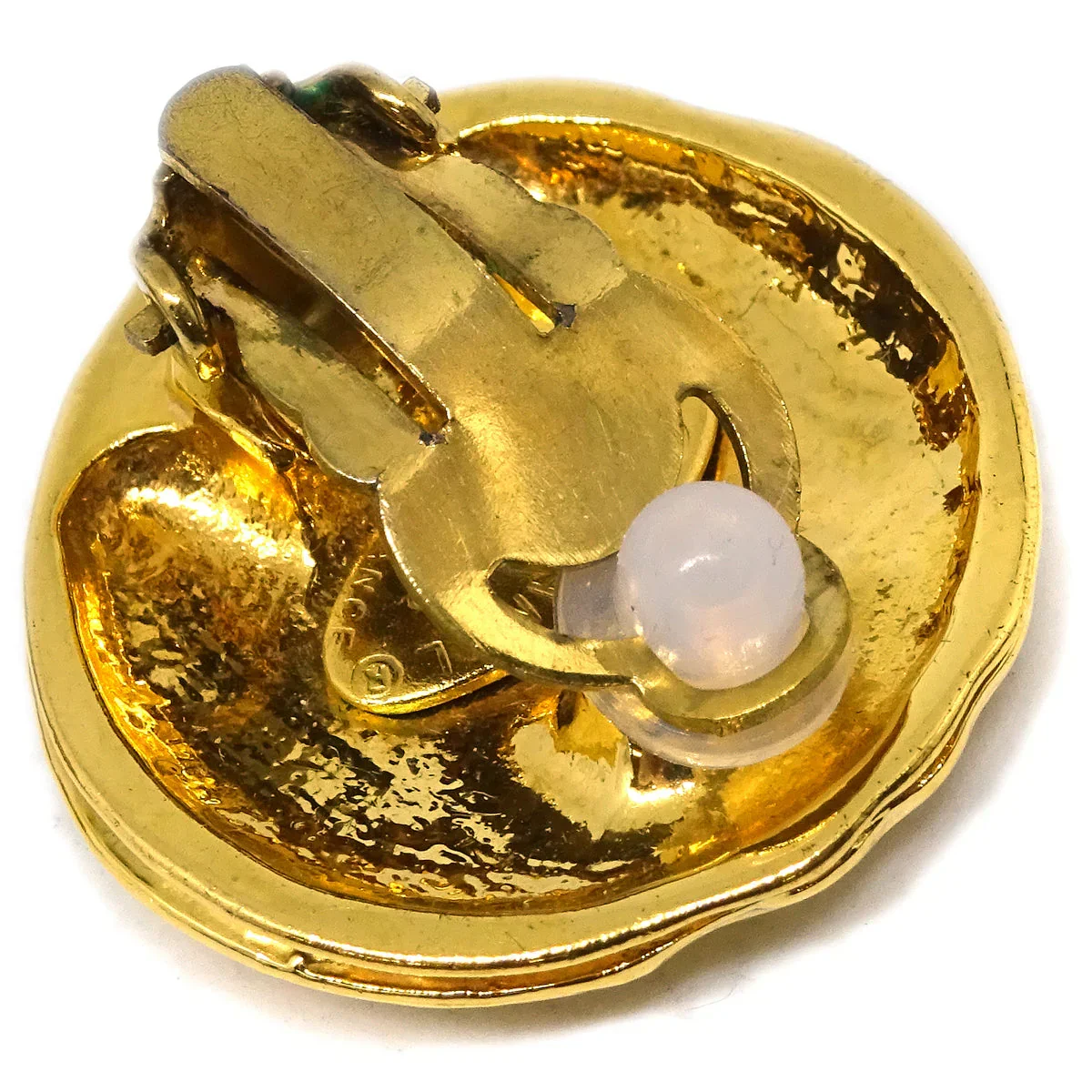 Chanel Gold Button Earrings Clip-On 93P - Image 3