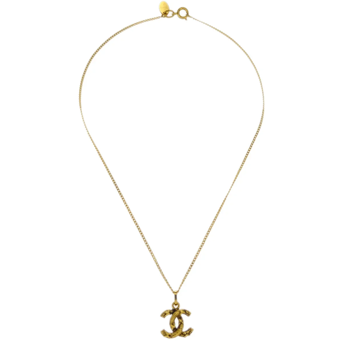 Chanel Gold Mini CC Chain Pendant Necklace - Image 2