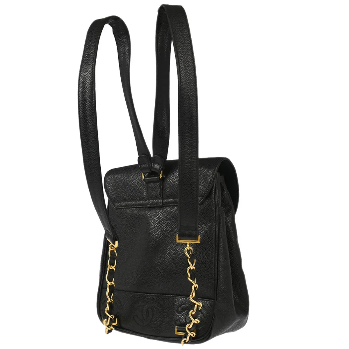 Chanel 1996-1997 Black Caviar Triple CC Backpack - Image 2
