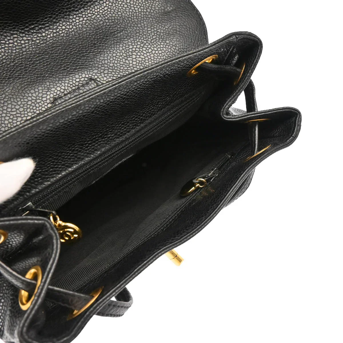 Chanel 1996-1997 Black Caviar Triple CC Backpack - Image 4