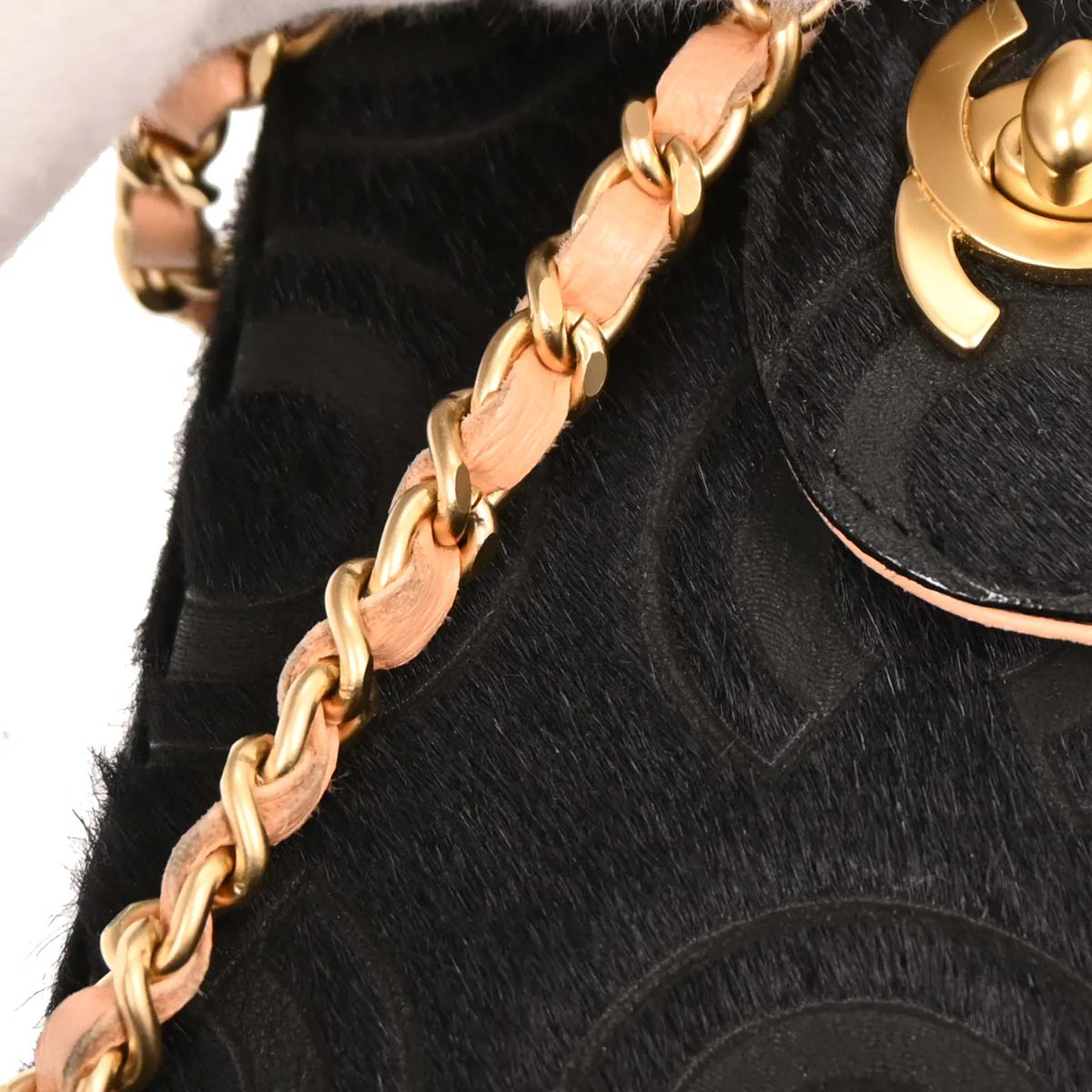 Chanel 2000-2001 Black Pony Hair East West Shoulder Bag - Image 5