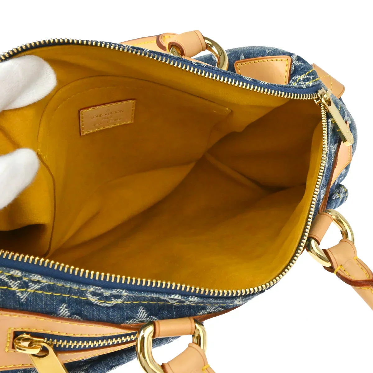 Louis Vuitton 2005 Blue Monogram Denim Neo Speedy Handbag M95019 - Image 4
