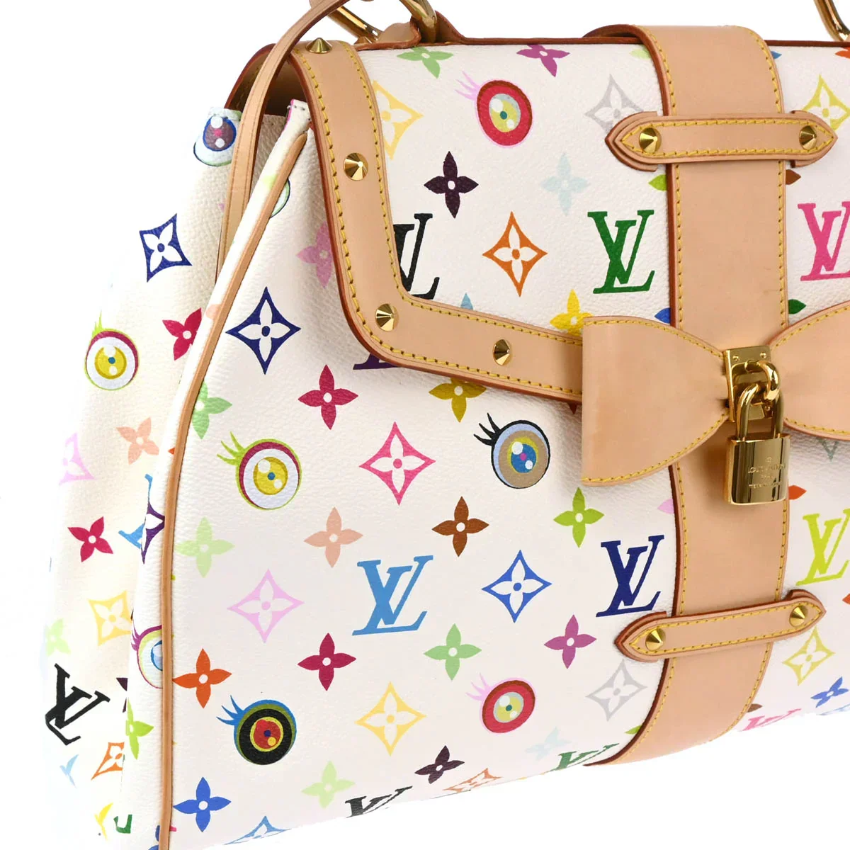 Louis Vuitton 2003 White Eye Love Monogram Sac Retro GM Handbag M92053 - Image 3