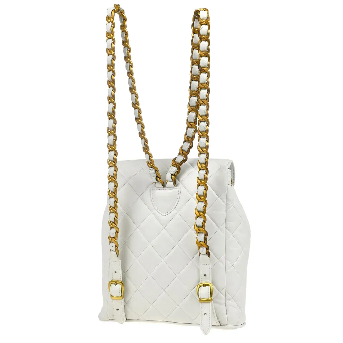 Chanel 1991-1994 White Lambskin Large Duma Backpack - Image 2