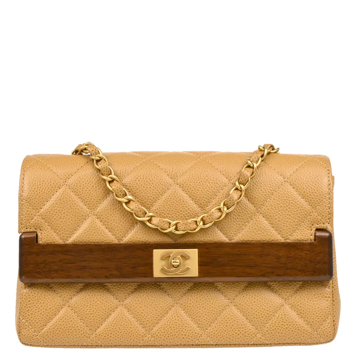 Chanel Beige Caviar Shoulder Bag