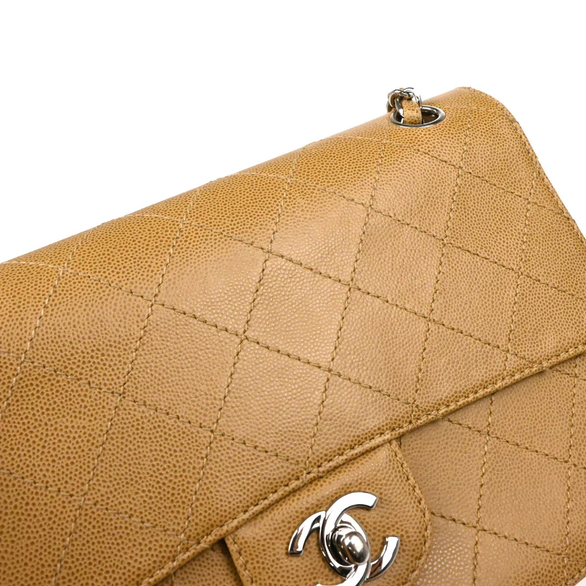 Chanel 1997-1999 Beige Caviar Shoulder Bag - Image 5